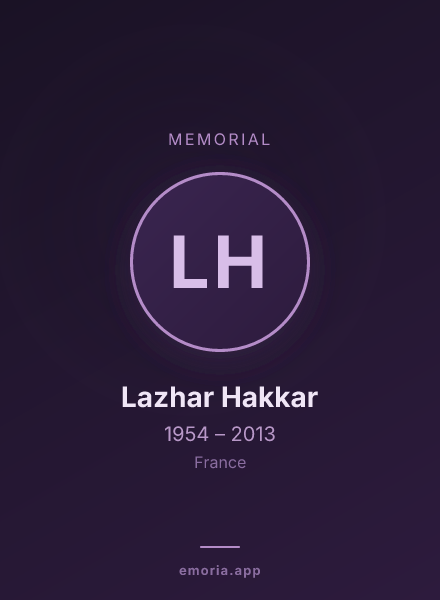 Memorial portrait of Lazhar Hakkar