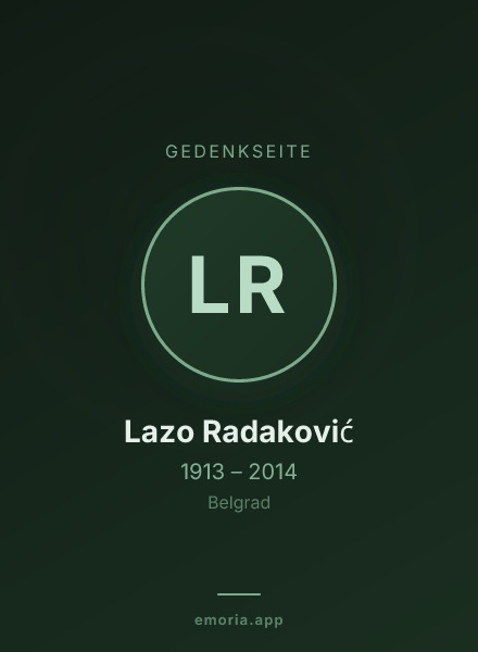 Gedenkportrait von Lazo Radaković