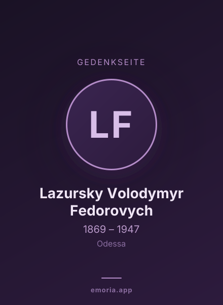 Gedenkportrait von Lazursky Volodymyr Fedorovych