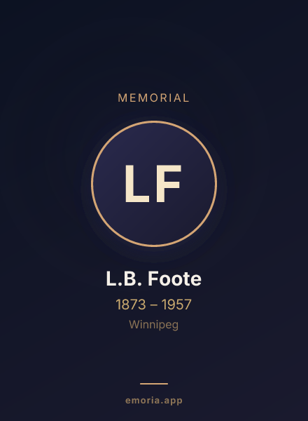 Memorial portrait of L.B. Foote