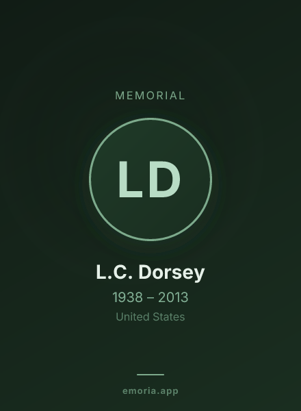 Memorial portrait of L.C. Dorsey