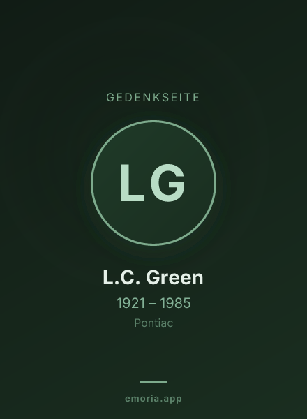 Gedenkportrait von L.C. Green