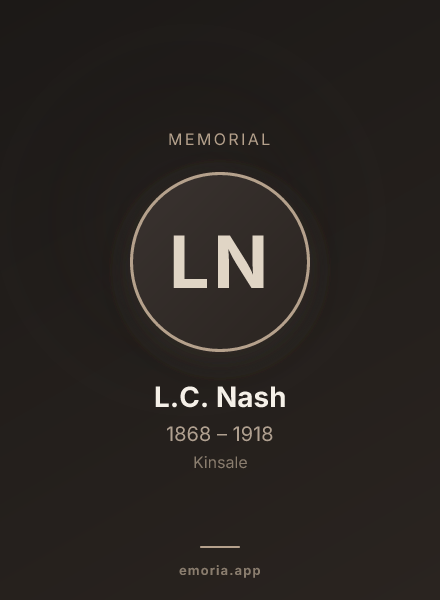 Memorial portrait of L.C. Nash