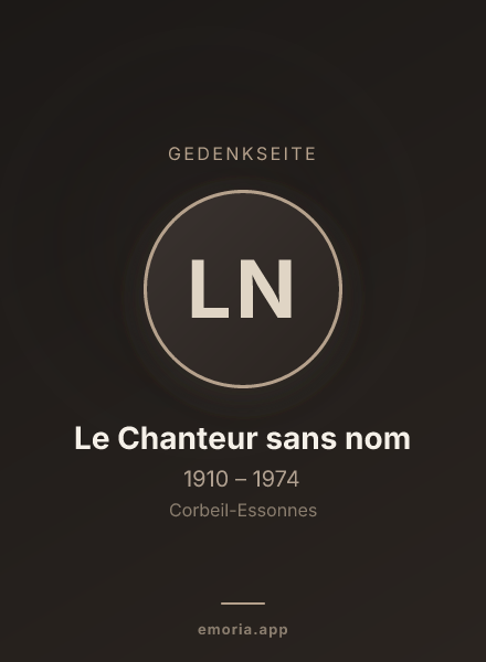 Gedenkportrait von Le Chanteur sans nom