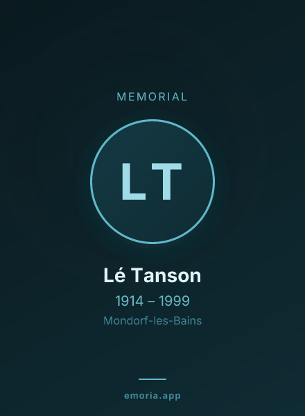 Memorial portrait of Lé Tanson