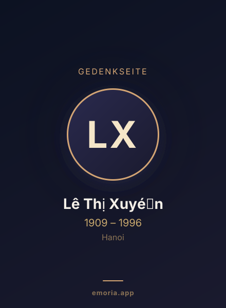 Gedenkportrait von Lê Thị Xuyé̂n