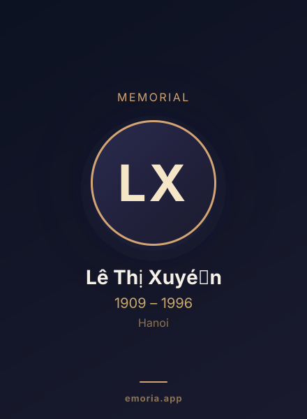 Memorial portrait of Lê Thị Xuyé̂n