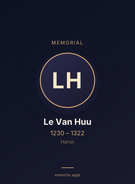 Memorial portrait of Le Van Huu