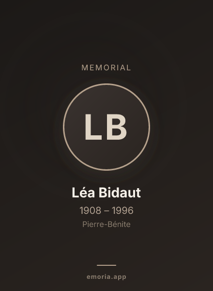 Memorial portrait of Léa Bidaut