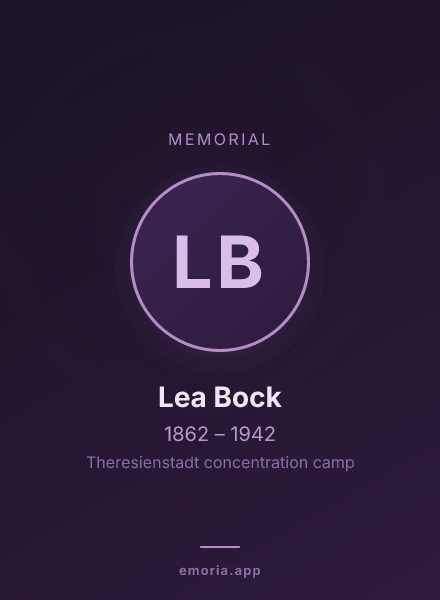 Memorial portrait of Lea Bock