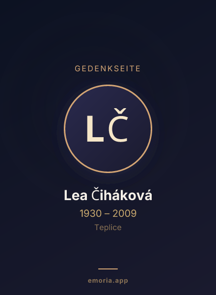 Gedenkportrait von Lea Čiháková