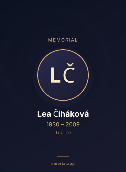 Memorial portrait of Lea Čiháková