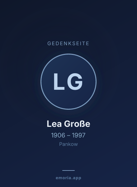 Gedenkportrait von Lea Große
