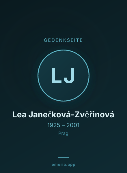 Gedenkportrait von Lea Janečková-Zvěřinová