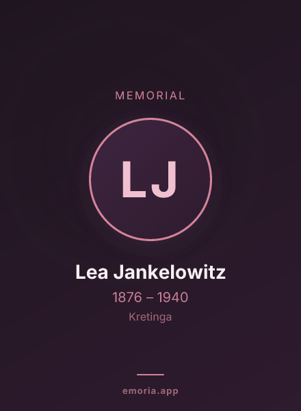 Memorial portrait of Lea Jankelowitz