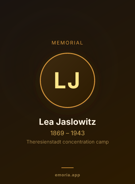 Memorial portrait of Lea Jaslowitz