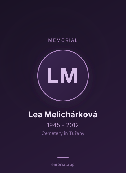 Memorial portrait of Lea Melichárková