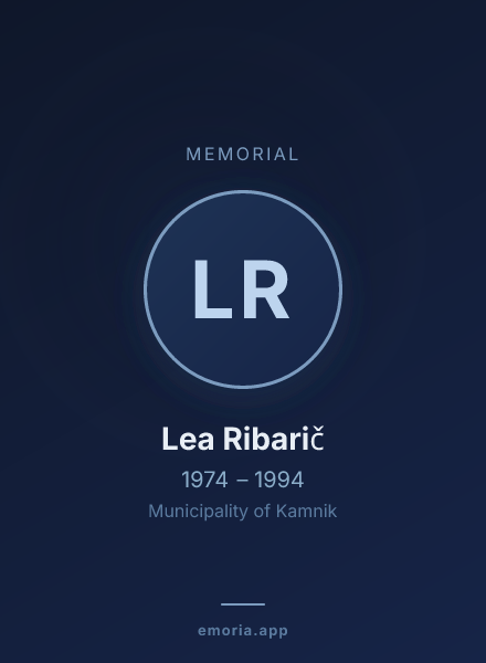 Memorial portrait of Lea Ribarič