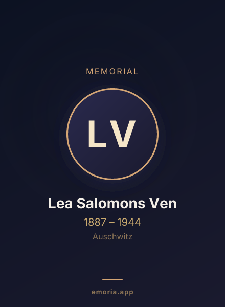 Memorial portrait of Lea Salomons Ven