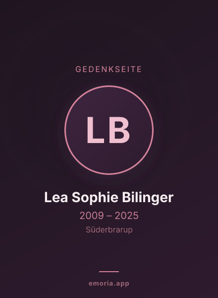 Gedenkportrait von Lea Sophie Bilinger