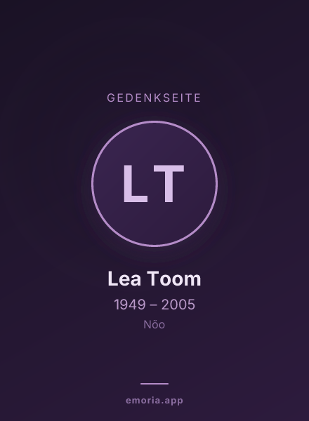 Gedenkportrait von Lea Toom