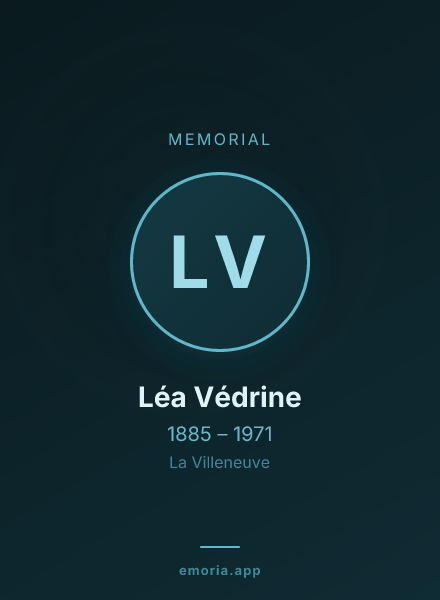 Memorial portrait of Léa Védrine