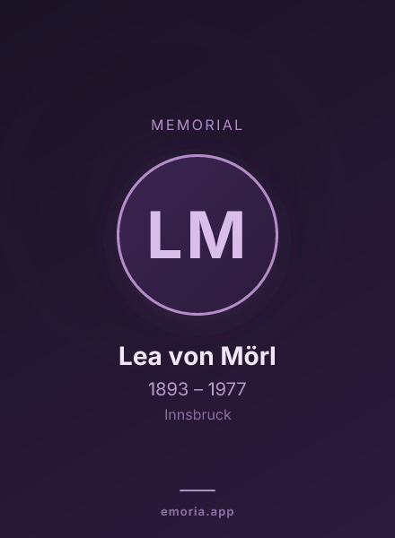 Memorial portrait of Lea von Mörl