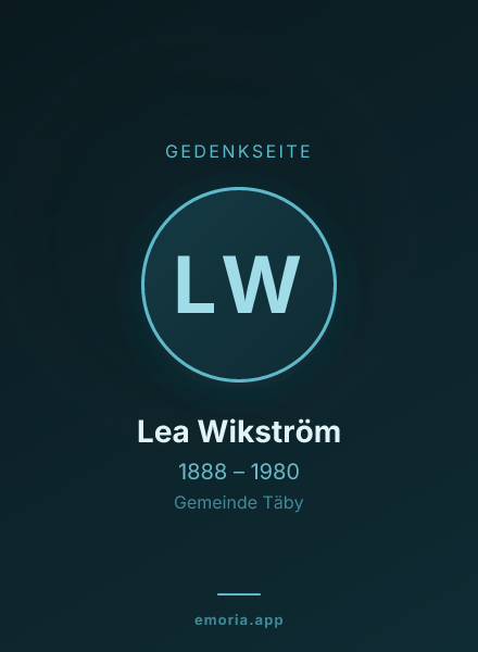 Gedenkportrait von Lea Wikström