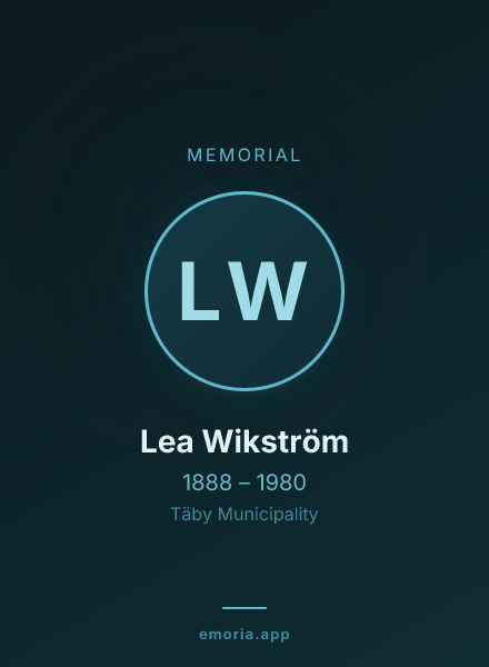 Memorial portrait of Lea Wikström