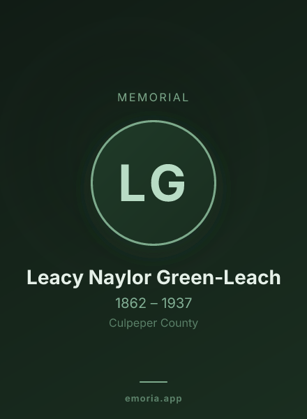 Memorial portrait of Leacy Naylor Green-Leach