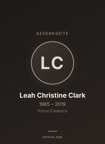 Gedenkportrait von Leah Christine Clark