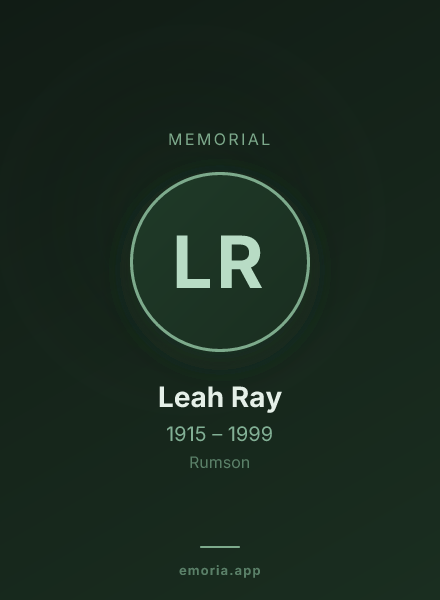 Memorial portrait of Leah Ray