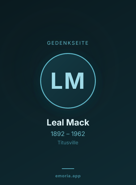 Gedenkportrait von Leal Mack