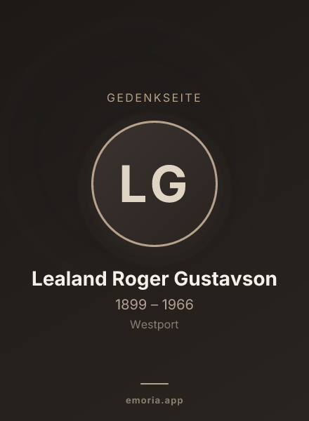 Gedenkportrait von Lealand Roger Gustavson