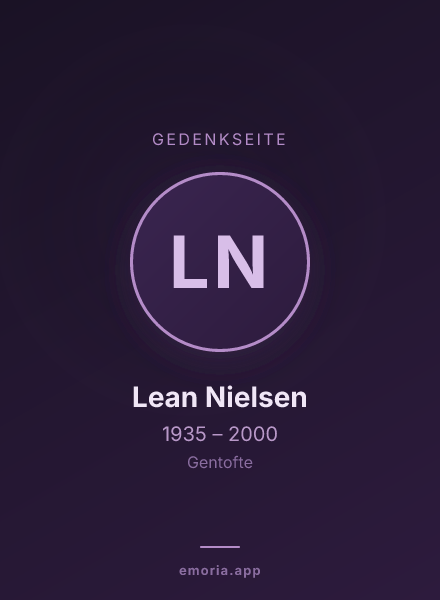 Gedenkportrait von Lean Nielsen