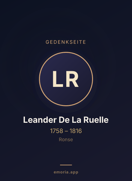 Gedenkportrait von Leander De La Ruelle