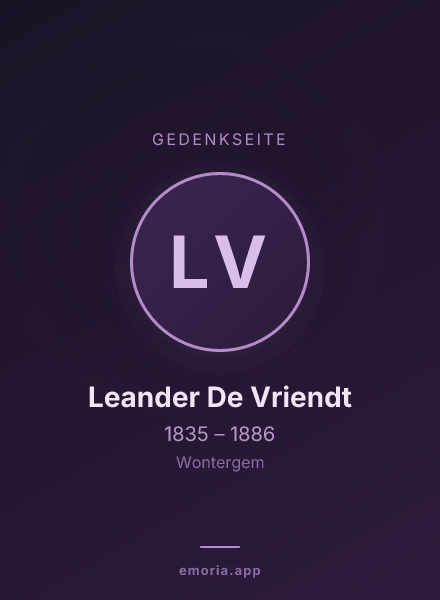 Gedenkportrait von Leander De Vriendt
