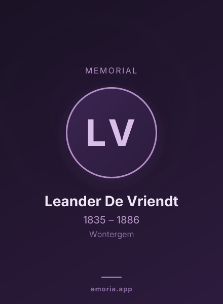 Memorial portrait of Leander De Vriendt