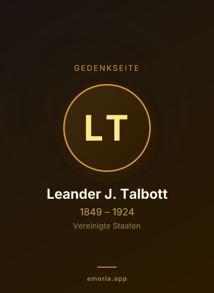 Gedenkportrait von Leander J. Talbott