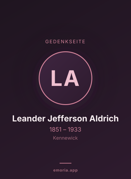 Gedenkportrait von Leander Jefferson Aldrich