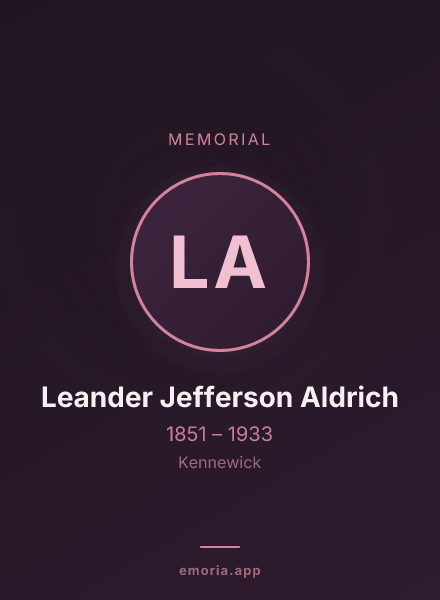 Memorial portrait of Leander Jefferson Aldrich