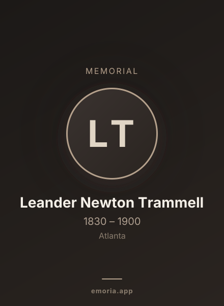 Memorial portrait of Leander Newton Trammell