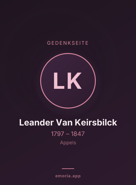 Gedenkportrait von Leander Van Keirsbilck