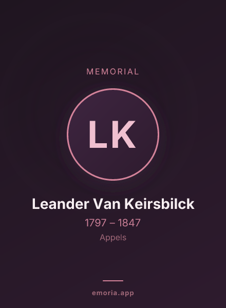 Memorial portrait of Leander Van Keirsbilck