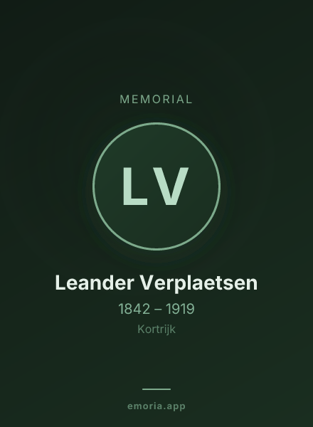 Memorial portrait of Leander Verplaetsen