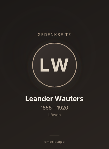 Gedenkportrait von Leander Wauters