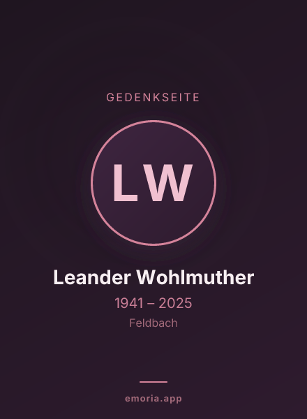 Gedenkportrait von Leander Wohlmuther
