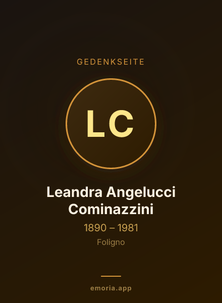 Gedenkportrait von Leandra Angelucci Cominazzini