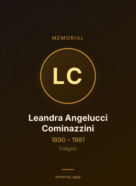 Memorial portrait of Leandra Angelucci Cominazzini