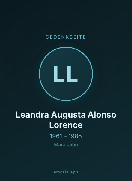 Gedenkportrait von Leandra Augusta Alonso Lorence